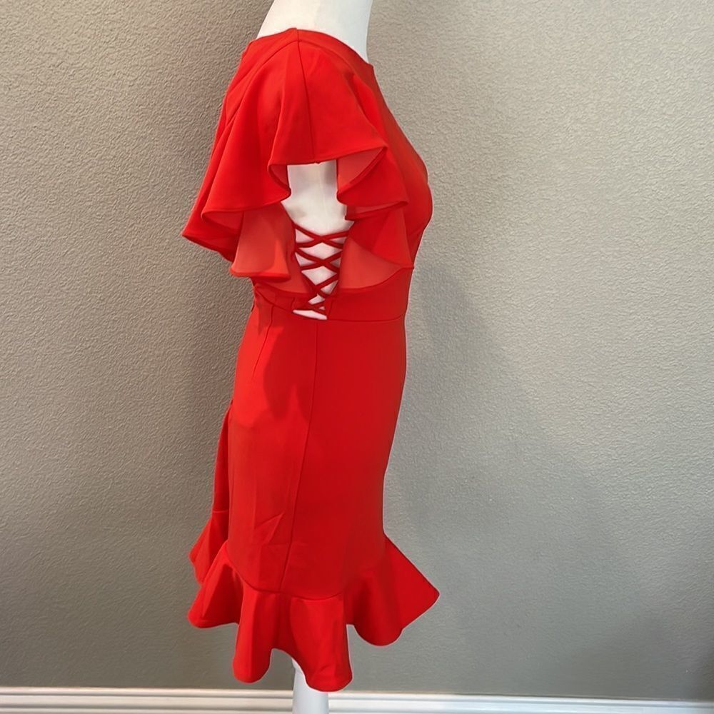 Saints + Secrets Orange Ruffled Dress - Picture 2 of 6